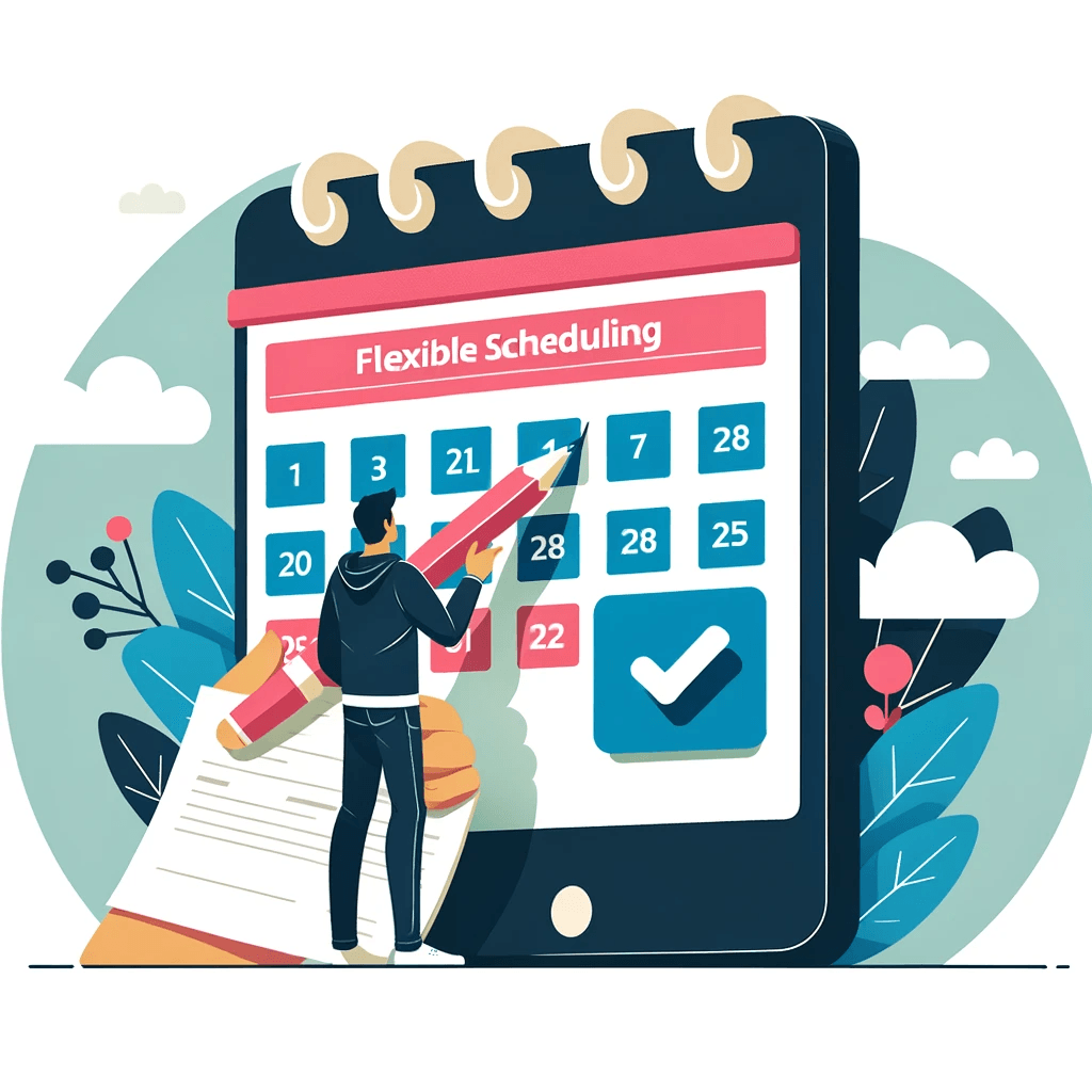 Calendar showing flexible notary appointment scheduling options